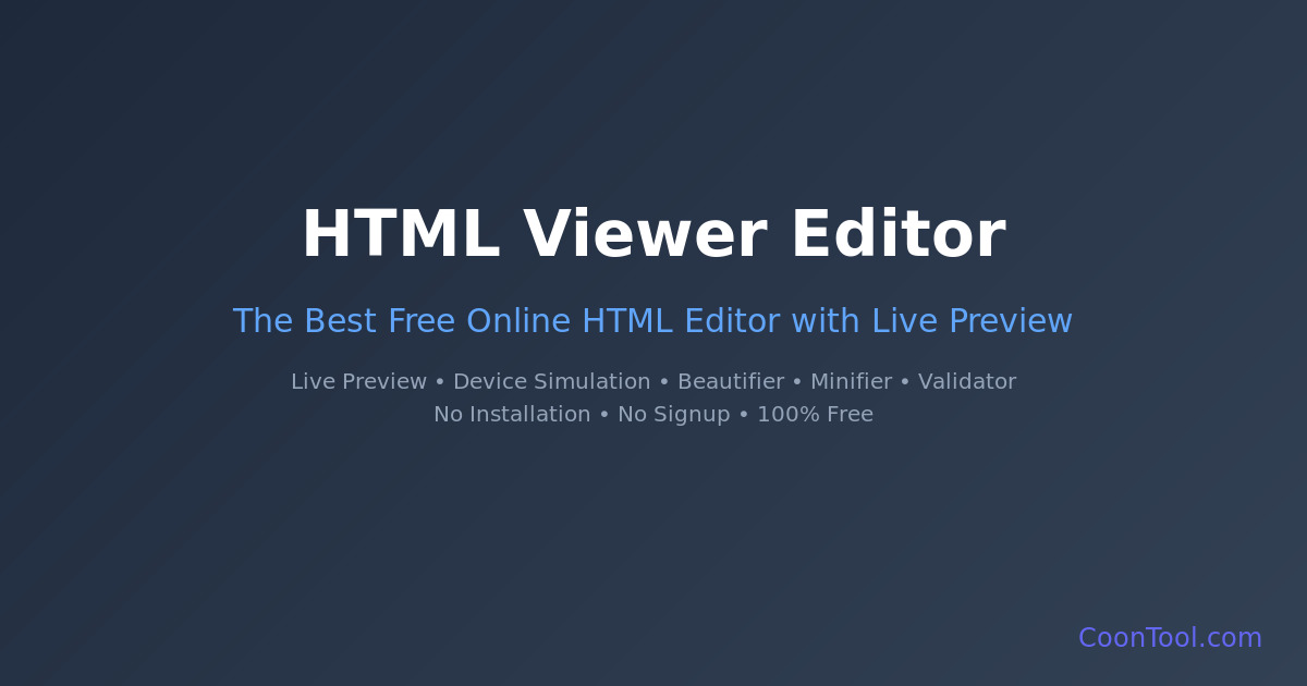 HTML Viewer Editor: The Best Free Online HTML Editor with Live Preview